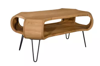 Konferenční stolek SPIN 100 CM krémový masiv mango