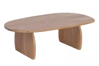 Oválný konferenční stolek SCULPTURA 110 CM masiv akácie