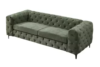 Pohovka MODERN BAROCCO 235 CM tmavě zelená samet