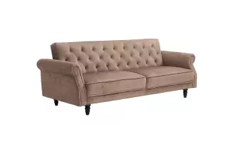 Pohovka MAISON BELLE 220 CM greige samet rozkládací