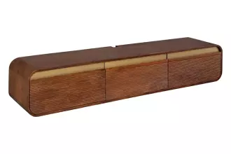 Závěsný televizní stolek MONZA 160 CM hnědý/zlatý masiv mango
