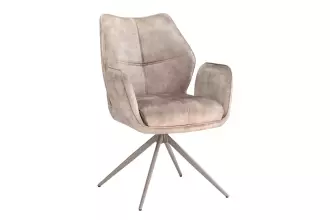 2SET jídelní židle CONCORD otočná 180° šampaňská greige samet