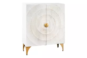 Vysoká komoda GOLDEN SUNSET 120 CM bílá masiv mango