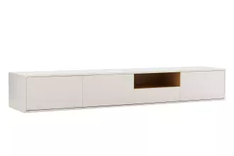 Závěsný televizní stolek LOFT 200 CM bílá/dub